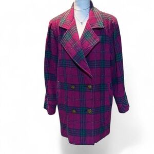 Pink Purple Soft Wool Women’s Coat Sz 14 Retro P-P21L31